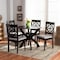 Baxton Studio Tonia Grey Upholstered and Dark Brown Wood 5-Piece Dining Set 172-9730-10902 - alternate 4
